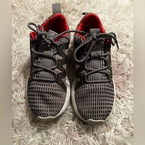 Reebok Gray and Red Mesh Sneakers